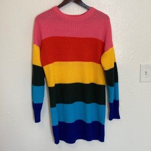 Rainbow oversized sweater dress, Size M